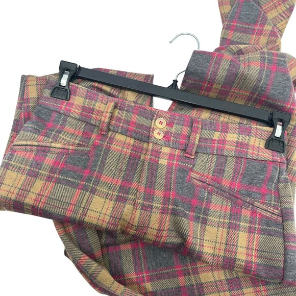 Anthropologie Plaid Flared The Essential Trousers Womens Size US 0 - Picture 8 of 12